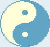 The pixel yin-yang from the original PAX title screen